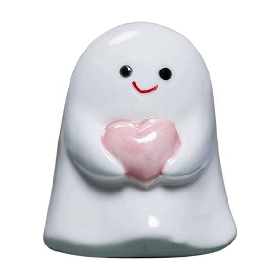 A Ceramic Couple Ghost Figurines Halloween Desktop Healing Decor