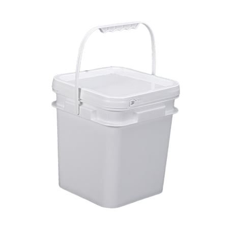 jicheng 4L Square Bucket All Purpose Pail for House Cleaning Garage Home Improvement White