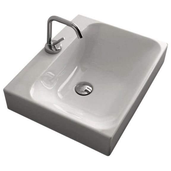 Ws Bath Collections Cento 3559 Cento 19-11/16" Ceramic Vessel Bathroom Sink - White