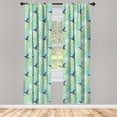 thumbnail image 4 of Ambesonne Exotic Window Curtains, Palm Leaves Flowers and Bird, Each 28" W x 84" L, Lavender and Green, 4 of 4
