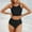 Black, variant on UTSJKR Women High Waisted Bikini Set Color Block Swimsuit 2 Piece High Cut Bathing Suit Tummy Control Teens Cheeky Black 4-6