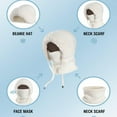 thumbnail image 5 of 3 in 1 Beanie Hat for Women, Beanie Mask, & Scarf in One, Cold Resistant Hats, Windproof Warm Snow Cap, 5 of 8