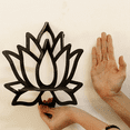 thumbnail image 3 of Lotus Corner Shelf Wooden Wall Mount Floating Decorative Flower Plant Display for Bedroom Book Room Decor, 3 of 6