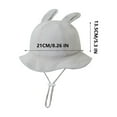 thumbnail image 3 of HAOTAGS Bucket Hats for Babies, Adjustable Solid Wide Brimmed Fisherman Hats Gray Free Size, 3 of 3