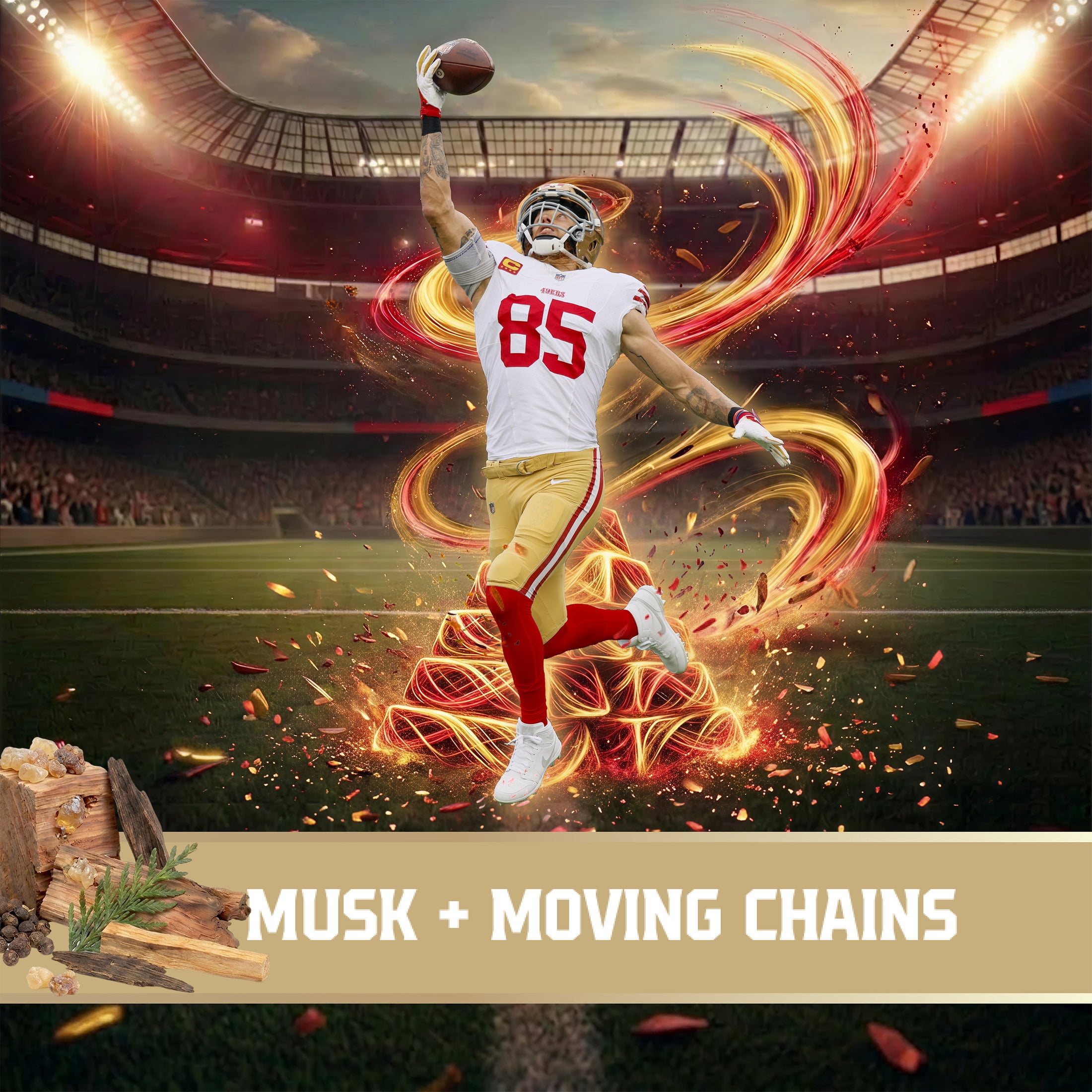 Old Spice Deodorant for Men, Aluminum Free, NFL Collection, George Kittle, Scent of Musk + Moving Chains, 3.0 oz