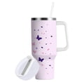 thumbnail image 2 of Pink Butterflies Water Bottles 30oz Insulated Tumblers Double-Walled Ergonomic Handle Leak Proof, 2 of 10
