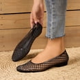 thumbnail image 5 of Bmawag Jelly Flat Sandals for Women Lightweight Round Toe Slip-On Hollow Breathable Jelly Mesh Flats Pink 8, 5 of 6