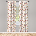 thumbnail image 2 of Ambesonne Cinnamon Color Curtains, Warm Taupe Birds, Pair of 28"x63", Apricot and Dark Salmon, 2 of 4