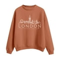 thumbnail image 3 of Women's Solid Round Neck Long Sleeved LONDON Printed Hoodie, 3 of 3