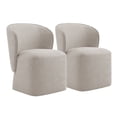 thumbnail image 3 of CHITA Morden Upholstered Dining Room with Casters Set of 2, Fabric Wrap-round Armless Chairs for Kitchen Dining Room, Beige, 3 of 15