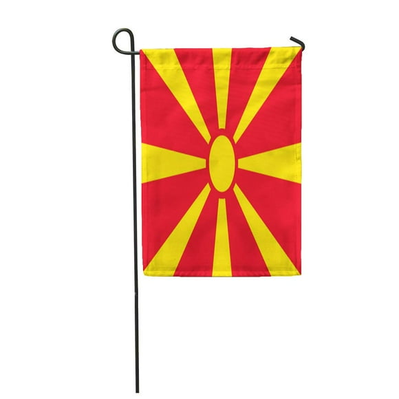 POGLIP Macedonian Macedonia Flag Emblem Graphic Symbol Garden Flag Decorative Flag House Banner 28x40 inch