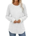 thumbnail image 3 of BSDJILFG Long Sleeve Sweaters for Women Casual Textured Ribbed Knit Shirt Raglan T-Shirt Crewneck Pullover Tops,Lightweight,Sizes S-2XL, 3 of 7