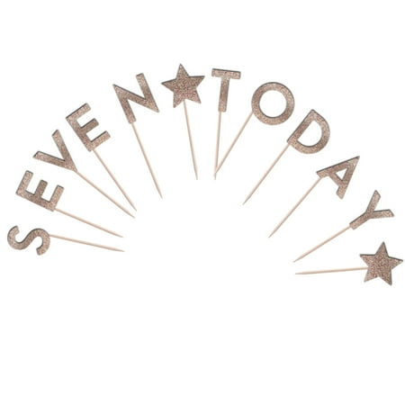 Seven Today Cupcake Toppers Glitter Cardstock Set of 12 pcs