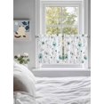 thumbnail image 4 of Half Window Curtains 24 Inches Long, Turquoise Flowers Window Treatment Curtain Drapes, Farmhouse Spring Botanical Floral Short Curtains Tiers for Kitchen Over Sink, 27.5"x24", 2 Panels, 4 of 7
