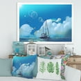 thumbnail image 3 of Designart 'The Sailboat On The Blue Sea Against Summer Clouds Sky' Nautical & Coastal Framed Art Print, 3 of 4