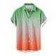 thumbnail image 3 of Camisas de Manga Corta de Botón para Hombre, Blusa de Moda Casual de Impresión de Gradiente de Cuello de Vuelta Hecha de 95% Poliéster 5% Spandex para el Verano, Camisas de Verano para Hombre, 3 of 4