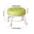 thumbnail image 3 of Padded Rolling Stool with 360° Swivel Wheels , Low Profile Round Soft Cushion Seat , Heavy Duty Sturdy Metal Frame , Mobile Utility Stool for Home office Kitchen Salon Makeup Cleaning Craft Work, 3 of 8