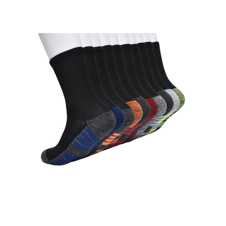 Athletic Works 10 Pack Boys Crew Socks 1 Each