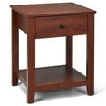 thumbnail image 1 of Costway Night Stand End Side Table Bedside Accent Table with Drawer and Storage Shelf, 1 of 10