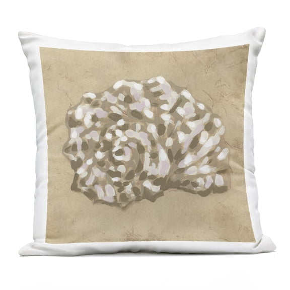 Stupell Industries Earthy Tone Seashell Outdoor Printed Pillow design by June Erica Vess, 18 x 7 x 18