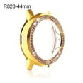 thumbnail image 4 of Watches Case Firmness Round Shape Hard Frame Bumper Sparkle Rhinestone Protector Chic Shockproof Solid Shell Watch Cover R820-44mm Gold, 4 of 6