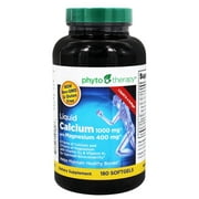 Phyto Therapy - Liquid Calcium 1000 mg with Magnesium 400 mg - 180 Softgels