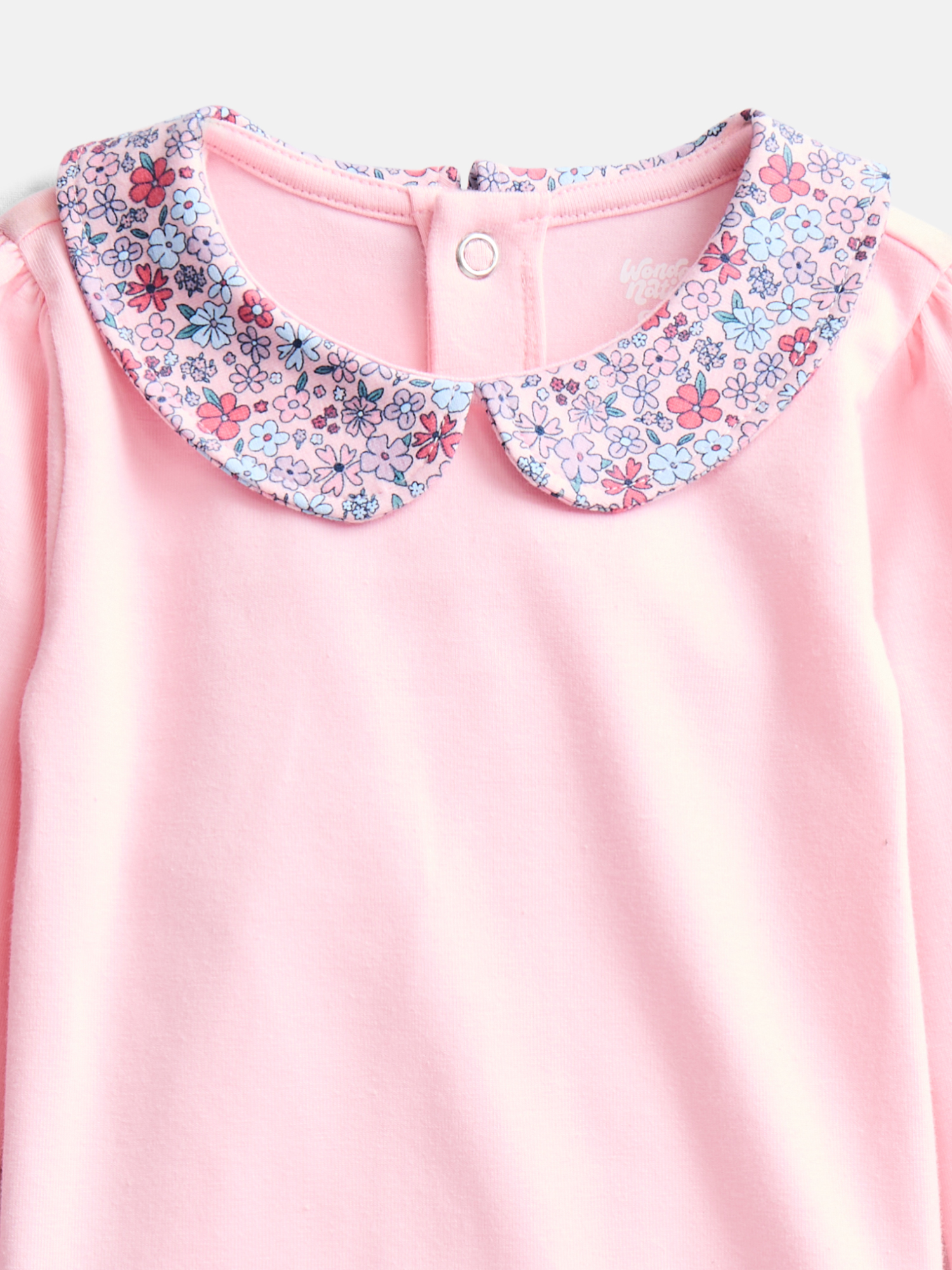 Wonder Nation Baby Girls Collared Bodysuit with Long Sleeves photo 2