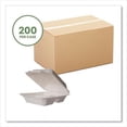 thumbnail image 2 of Vegware White Molded Fiber Clamshell Containers, 3-Compartment, 8 x 17 x 2, White, Sugarcane, 200/Carton, 2 of 6