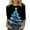 ZSD7-Christmas Gifts for Women-Black, variant on VKOYWKM Women's Fall Shirts Christmas 3/4 Sleeve Tops Xmas Tree Graphic T Shirts Holiday Party Crew Neck T-Shirts Loose Fit Christmas Gifts Tunic Top