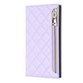 thumbnail image 2 of For Iphone 14 Pro Max Grid Texture Lanyard Zipper Leather Phone Case(Purple),iPhone 16 Plus, 2 of 6