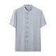 thumbnail image 2 of pstuiky Camisas de vestir de manga corta para hombre, Camisa informal de manga corta con cuello alto, cómoda y lisa para hombre ropa de hombre xxxl, 2 of 4