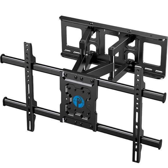 MountFTV Full Motion TV Wall Mount Bracket for 37-75 inch Flat Curved TVs, Max 600x400mm,Holds up to 132lbs,compatible with 12-16 inches wood studs