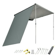 Yescom 6.6x8.4 Ft Car Side Awning with Side Wall Rooftop Pull Out Tent Shelter Camping