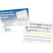 Barker Creek Raised Line Handwriting Paper, Use Sight and Touch to Strengthen Handwriting Skills with Color-Coded Raised Rules, 8.5" x 11", 50 Sheets per Pkg (5503)
