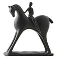 thumbnail image 5 of deevoka Abstract Figure Horse Sculpture Decorative Figurine Art Crafts Modern Statue Tabletop Ornament for Office Shelf Birthday Gift Black, 5 of 9