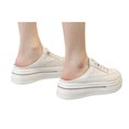 thumbnail image 4 of Willtoo Women's Mesh Platform Slip-On Mules, Thick Sole Height Increasing Lace-Up Backless Sneakers, Lightweight Breathable Casual Wedge Shoes, 4 of 6