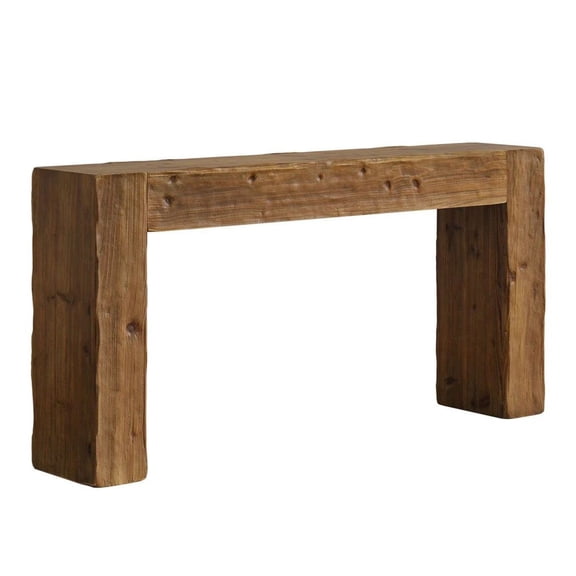 Solid Wood Console Table, Entryway Table with Shelf – Rustic Farmhouse Sofa Table for Living Room, Hallway, Foyer, 63 Inch Long