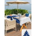 thumbnail image 4 of Outdoor Tablecloth with Umbrella Hole and Zipper, Blue Christmas Tree Rectangle Table Cloth 60x84 Inch Waterproof Tablecloth, Xmas Reindeer Modern Abstract Art Picnic Table Cover for Patio Camping, 4 of 7