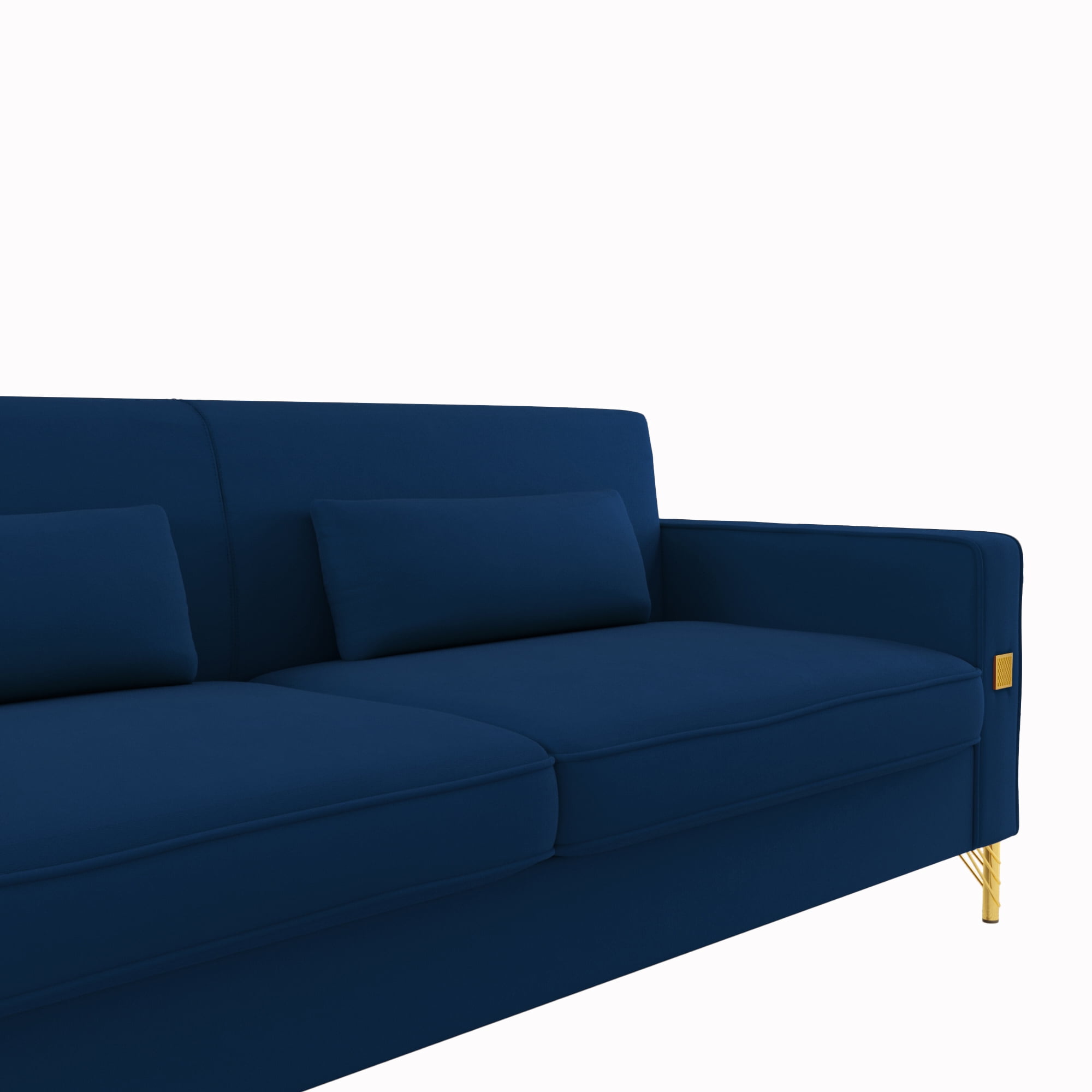 YYAo Convertible Sectional Sofa Couch, Modern Velvet Futon with Reversible Chaise for Living Room, Apartment and Small Space, Blue YYAo Convertible Sectional Sofa Couch, Modern Velvet Futon with Reversible Chaise for Living Room, Apartment and Small Space, Blue