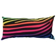 thumbnail image 2 of Everything Comfy Zebra Print Decorative Pillow, 16x6 Inch, Rainbow Gradient/Black,, 2 of 4