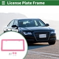 thumbnail image 2 of Unique Bargains License Plate Frame Stainless Steel Car License Plate Frame Bracket with Screws Caps 2 Hole Round Hole Wide Frame Pink, 2 of 7