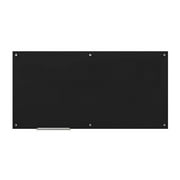 UBrands Glass Dry Erase Board 70 x 35 Inches Black Surface Frameless