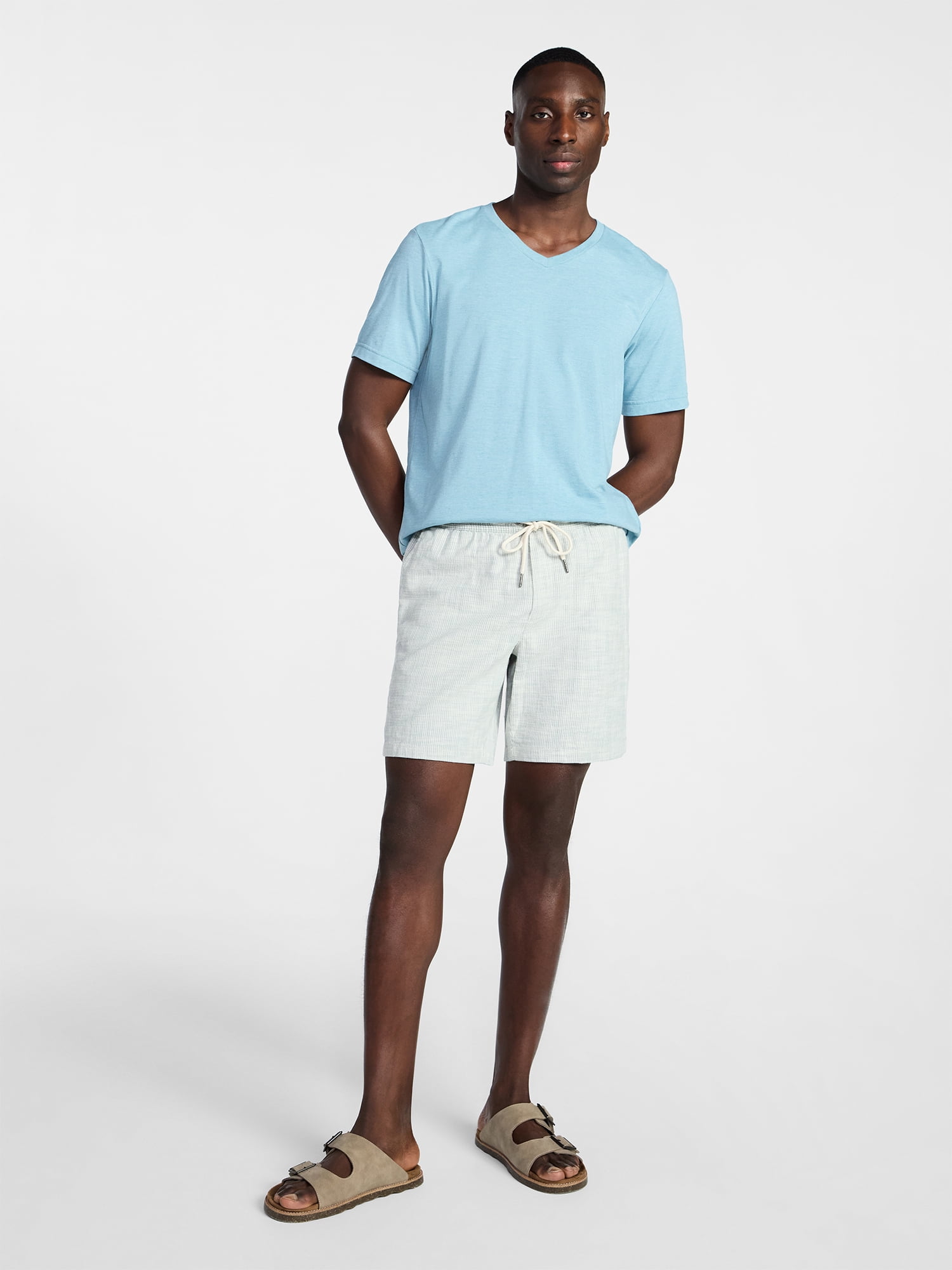 George Men's Yarn-Dye Pull On Shorts, 8" Inseam, XS-3XL