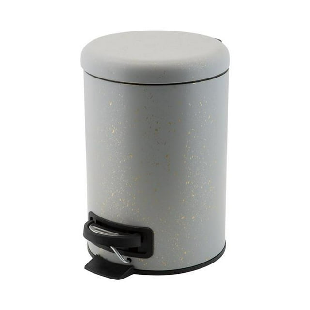 Elle Decor EL-44160-GREY Speckled Design 3 Liter Step Bin with Lid Trash Can, Grey