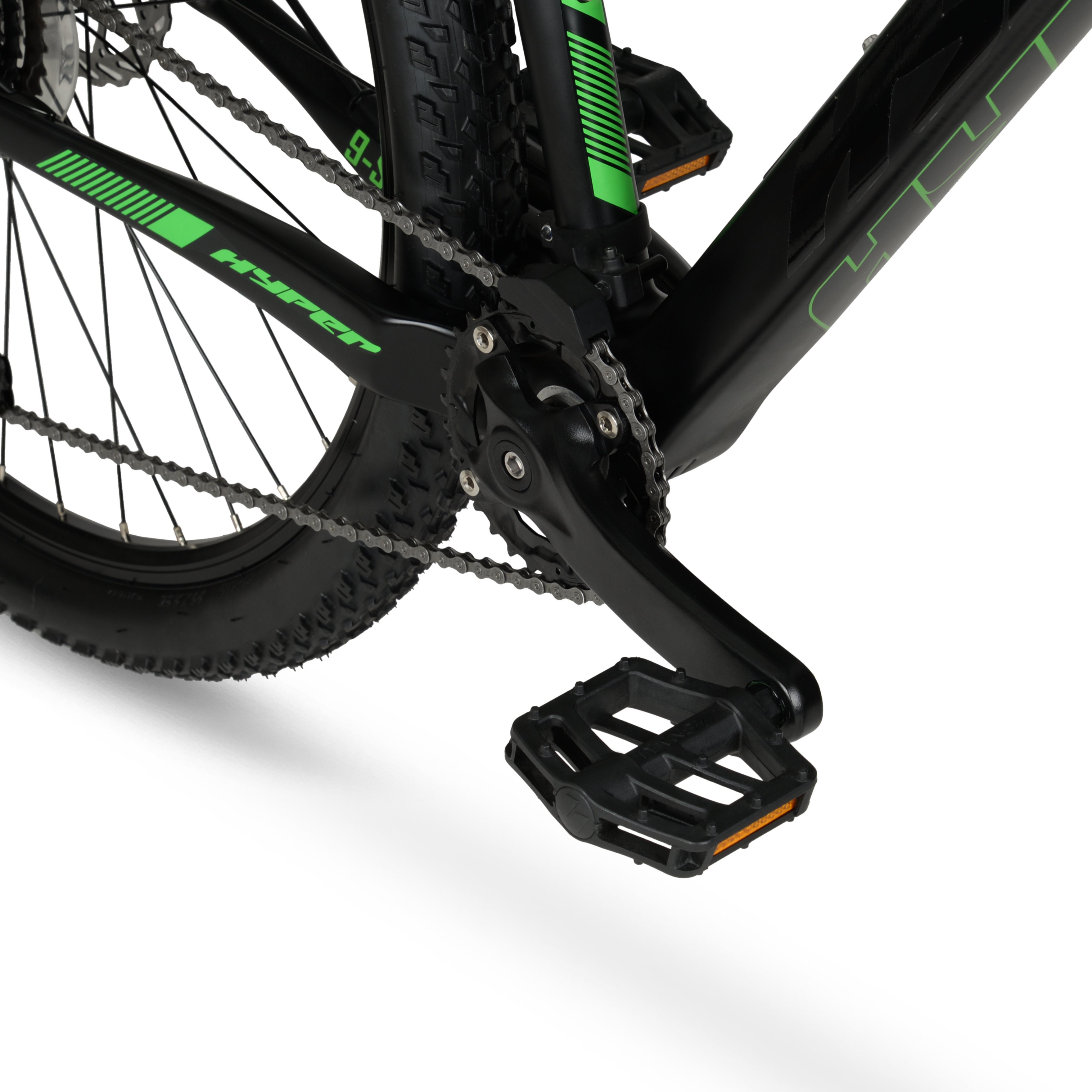 Hyper 29" Carbon Fiber Men's Mountain Bike, Black/Green - image 11 of 12