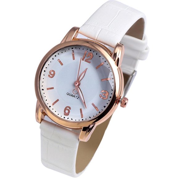 Kcodviy Woman's Blue Life Watch Wind Up Watch High End Glass Quartz Times Easy Reader Watch Distinguished Women's Watch