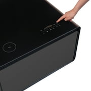 Livtab Smart Coffee Table with Built in Fridge, Bluetooth Speakers, Wireless Charging, Outlets, RGB Light, Black