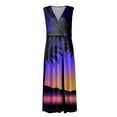 thumbnail image 5 of Robes d'Été pour Femmes Colorées, Fluides, Décontractées, Sans Manches, Robes Maxi, Tenue de Plage Hawaïenne avec Encolure en V, 5 of 5