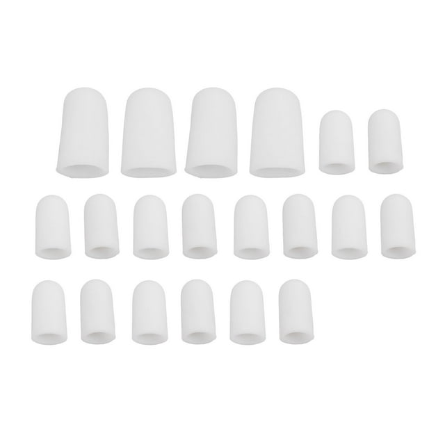 10 pares de protectores de dedos de silicona ajustables para aliviar el dolor de uñas encarnadas y callos.