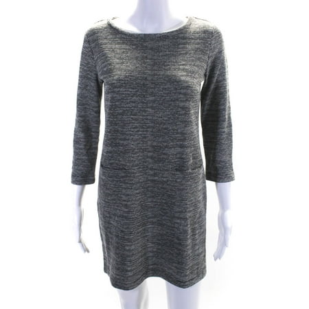 

Pre-owned|Tahari Womens Texture Pattern Besom Pocket Black White Dress Size Extra Small